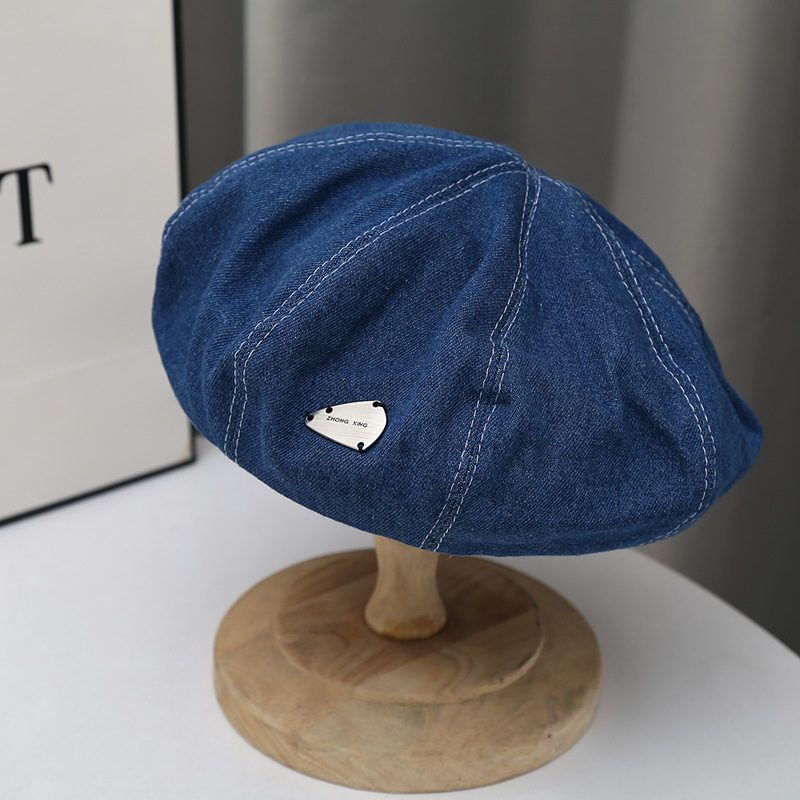 Fashion Little Belle Hat Style Painter Hat Retro Denim Beret Girls