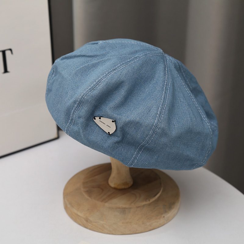 Fashion Little Belle Hat Style Painter Hat Retro Denim Beret Girls