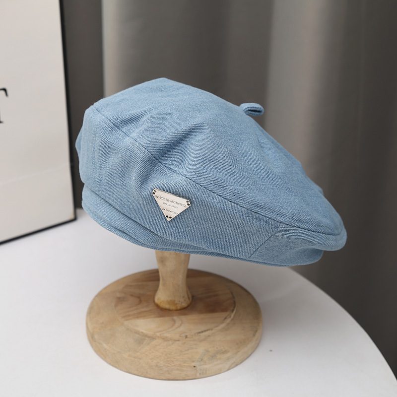 Fashion Little Belle Hat Style Painter Hat Retro Denim Beret Girls