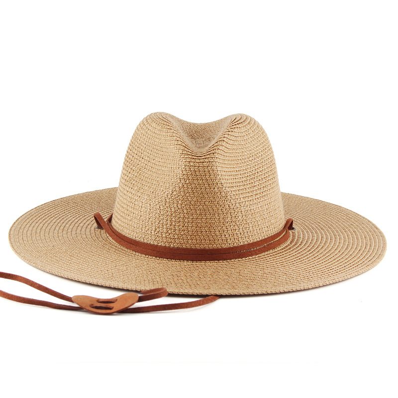 Mężczyźni I Kobiety Unisex Letnia Parasolka Słomkowy Kapelusz Z Szerokim Rondem Przeciwsłoneczny Outdoor Travel Beach Hat Personalizacja