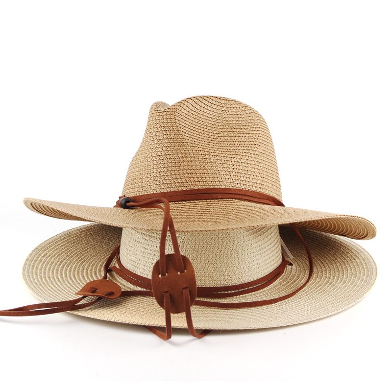 Mężczyźni I Kobiety Unisex Letnia Parasolka Słomkowy Kapelusz Z Szerokim Rondem Przeciwsłoneczny Outdoor Travel Beach Hat Personalizacja