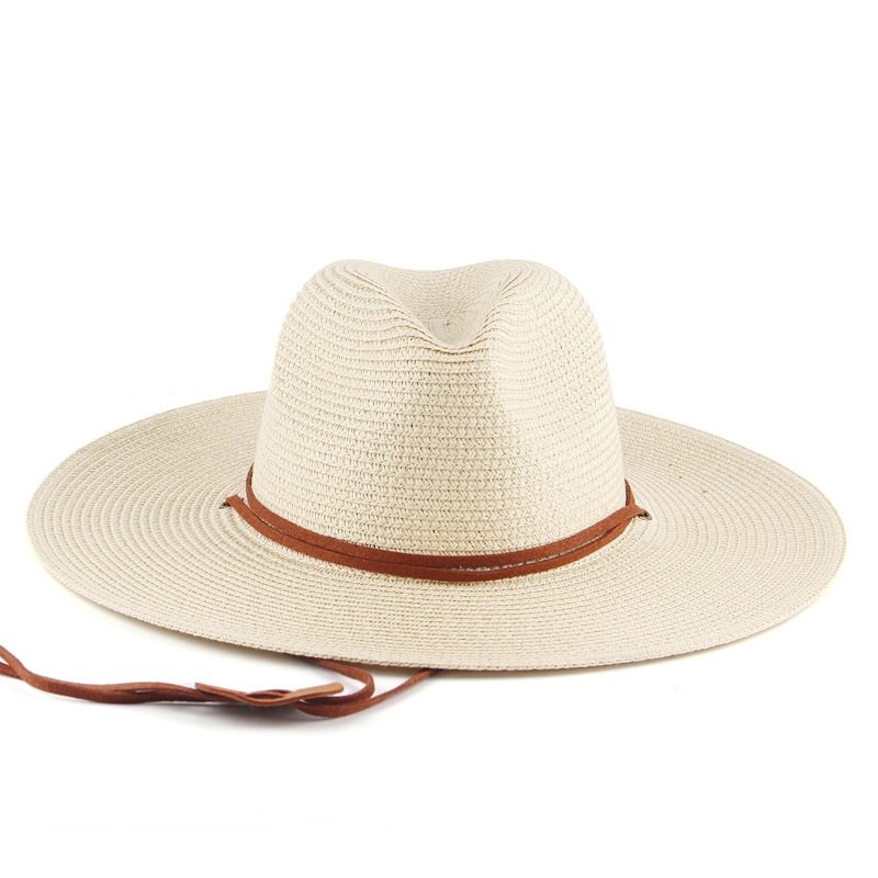 Mężczyźni I Kobiety Unisex Letnia Parasolka Słomkowy Kapelusz Z Szerokim Rondem Przeciwsłoneczny Outdoor Travel Beach Hat Personalizacja