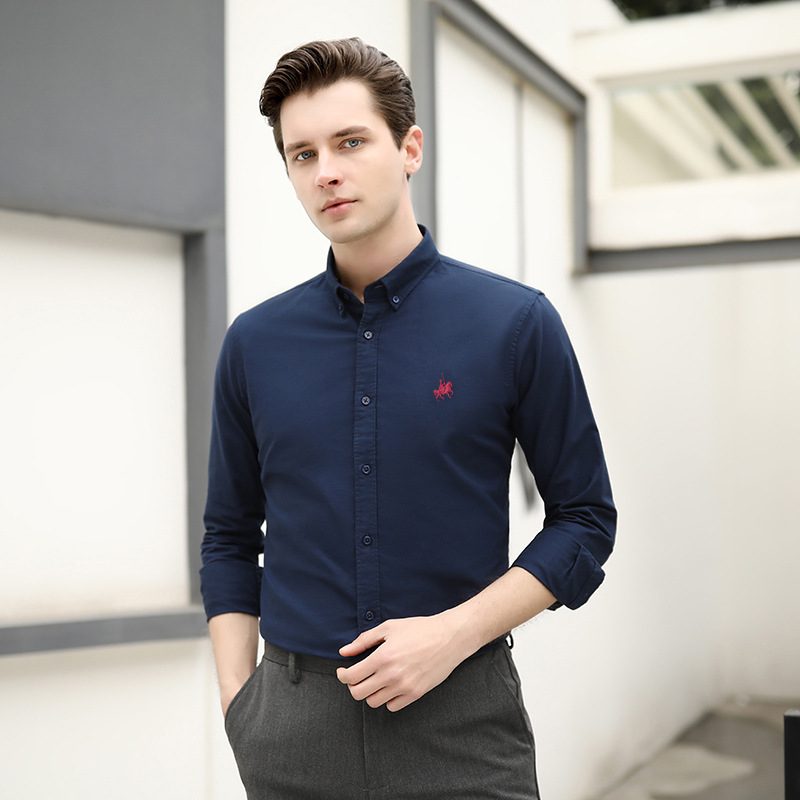 Męska Koszula Z Długim Rękawem Business Casual Odzież Robocza Slim Fit