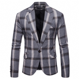 2024 Jesienne Nowe Męskie Marynarki Plaid Casual Blazers