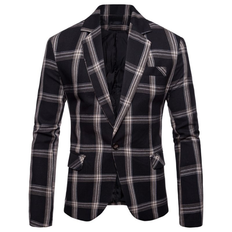 2024 Jesienne Nowe Męskie Marynarki Plaid Casual Blazers