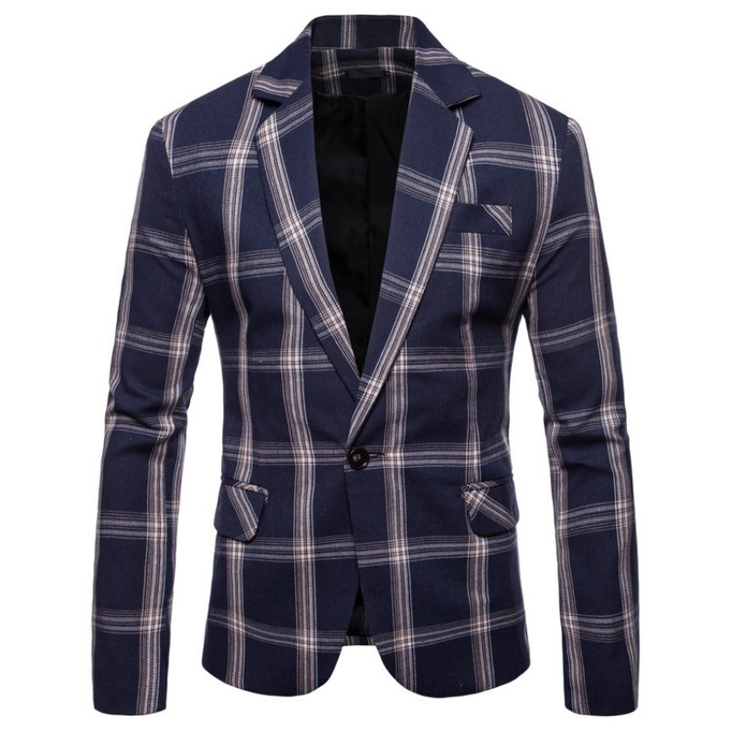 2024 Jesienne Nowe Męskie Marynarki Plaid Casual Blazers