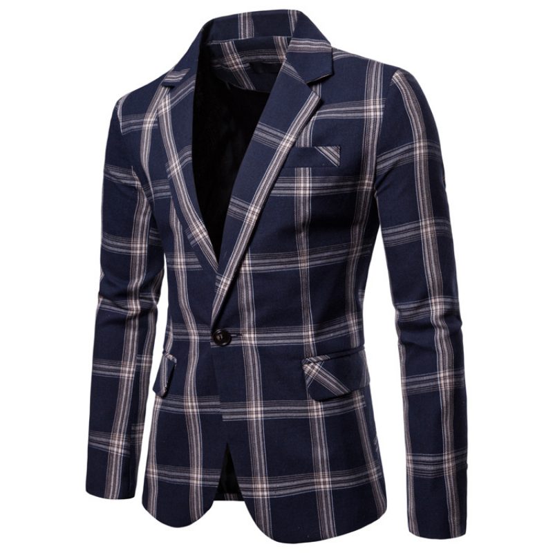 2024 Jesienne Nowe Męskie Marynarki Plaid Casual Blazers