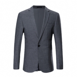 Męska Kurtka Casual Blazers Slim Fit Ciemnoniebieska Jednorzędowa Zapinana Na Guziki