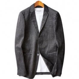 Męskie Blezery Casual Business Gold Velvet Check Black