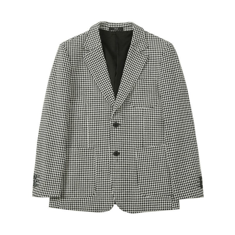 Wiosna 2024 Blazers Casual Garnitur Wąska Marynarka W Kratę Houndstooth