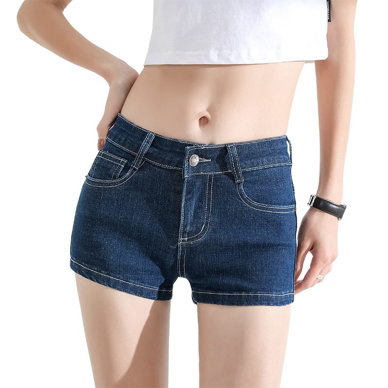 Damskie Jeansy Z Niskim Stanem Rozciągliwe Lekkie Spodenki Slim Fit Hot Pants