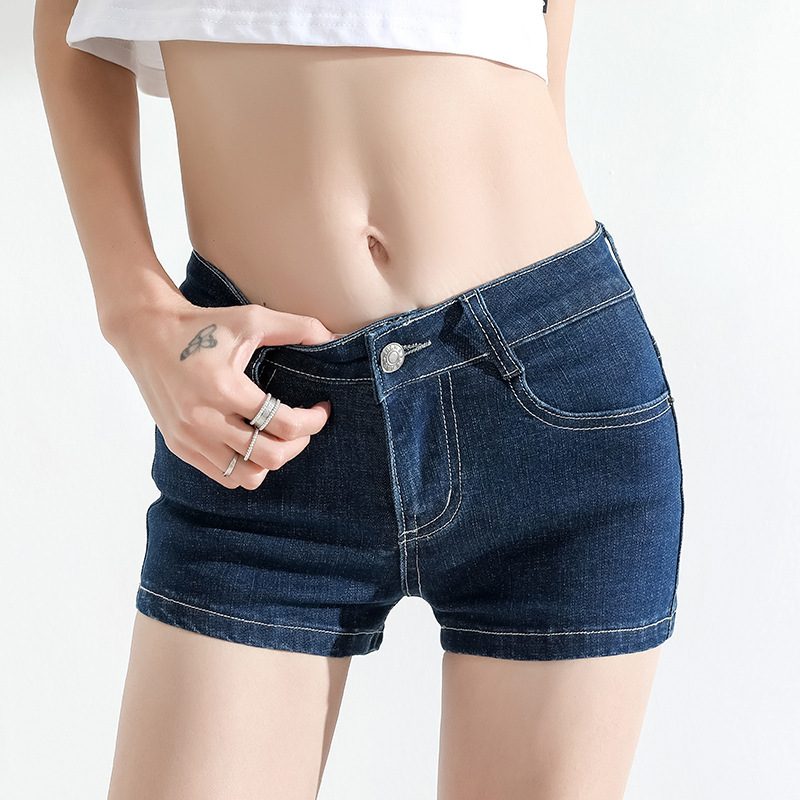 Damskie Jeansy Z Niskim Stanem Rozciągliwe Lekkie Spodenki Slim Fit Hot Pants