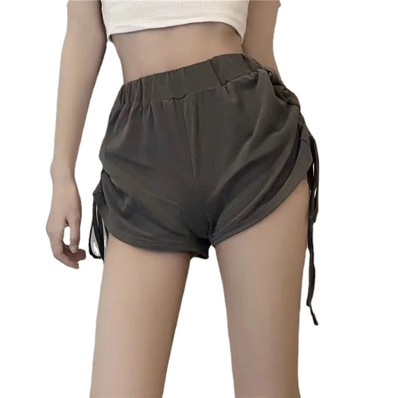 Szorty Damskie Z Wysokim Stanem I Szerokimi Nogawkami Ze Sznurkiem Hot Pants Home Leisure