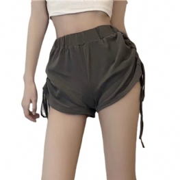 Szorty Damskie Z Wysokim Stanem I Szerokimi Nogawkami Ze Sznurkiem Hot Pants Home Leisure