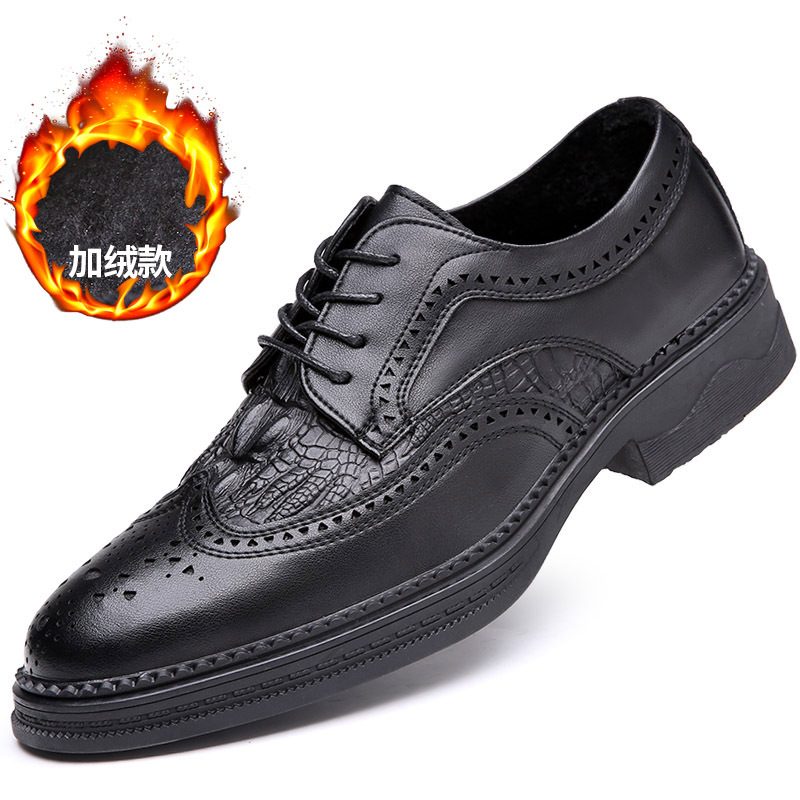 2024 Nowe Jesienne Buty Męskie Skórzane Business Casual Brogue Sukienka Wysokiej Klasy Ślubne