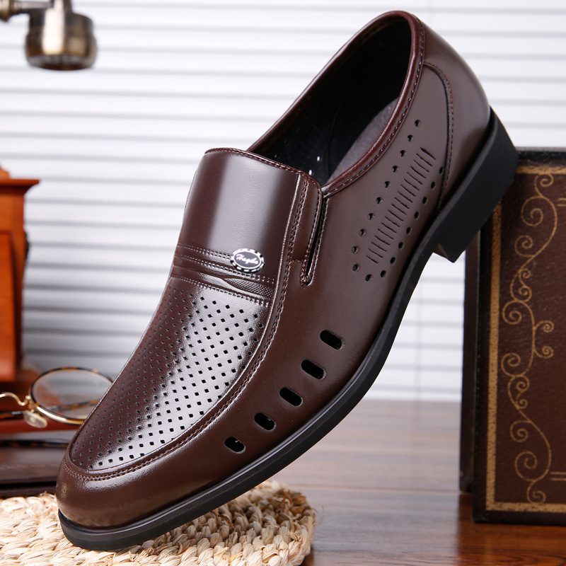 2024 Obuwie Męskie Biznesowe Oddychające Hollow Sandały Casual Dress Shoes