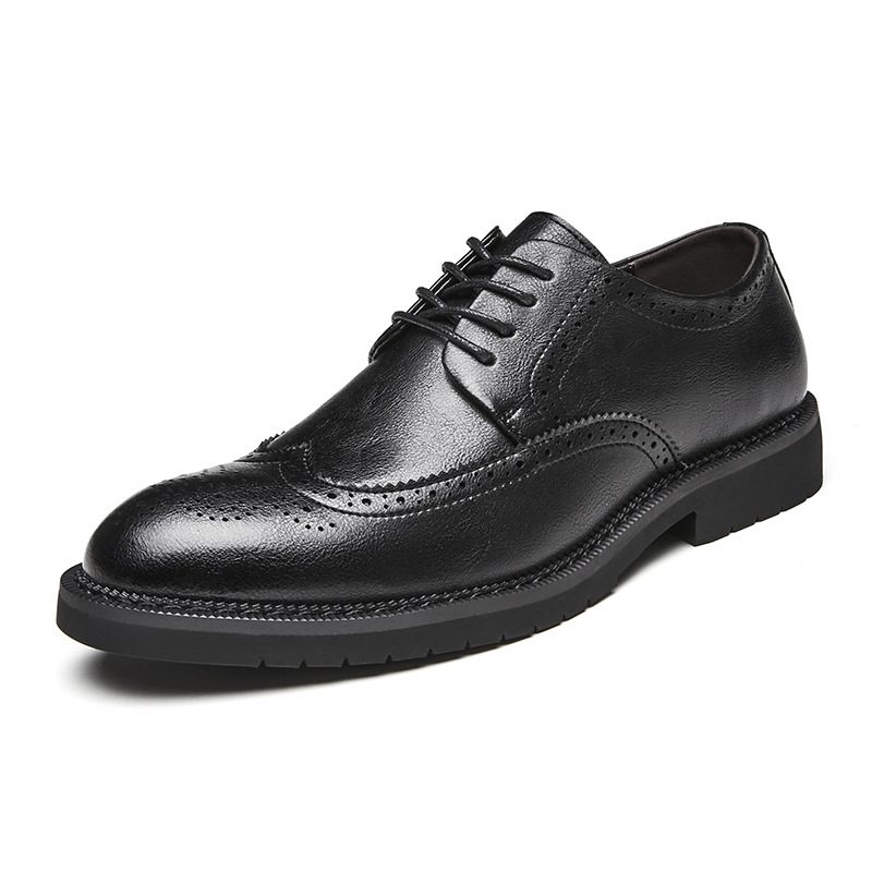 Eleganckie Buty Męskie Brogue Na Co Dzień Modne Biznesowe Formalne Zużycie Wzrost Wewnętrzny Duży Rozmiar Młodzieżowy Garnitur Ślubne