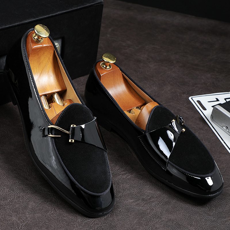 Pointed Toe Casual Dress Shoes Klamra Osobowość Buty Men