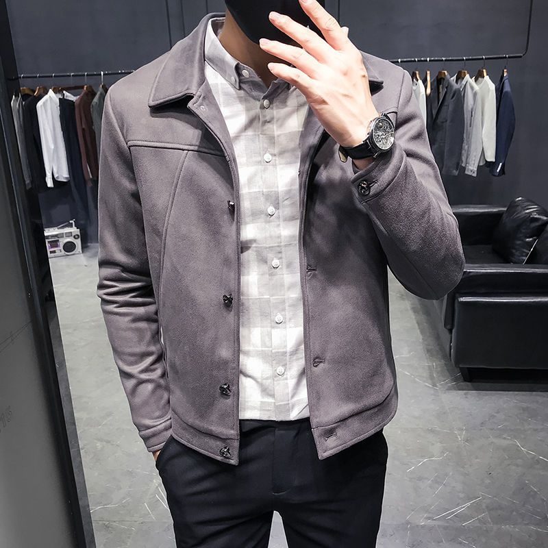 Kurtki Męskie Slim Fit Trendy Casual Topy Płaszcze