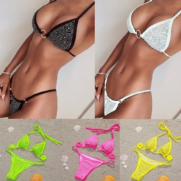 Nowe Seksowne Bikini Wysadzane Diamentami Damski Strój Kąpielowy Z Rozcięciem