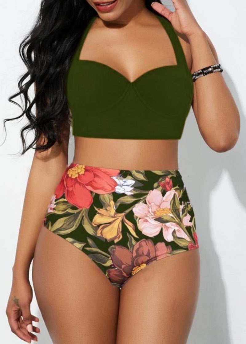 Nowy Kostium Kąpielowy Damski Z Seksownym Nadrukiem Plus Size Bikini Z Rozcięciem