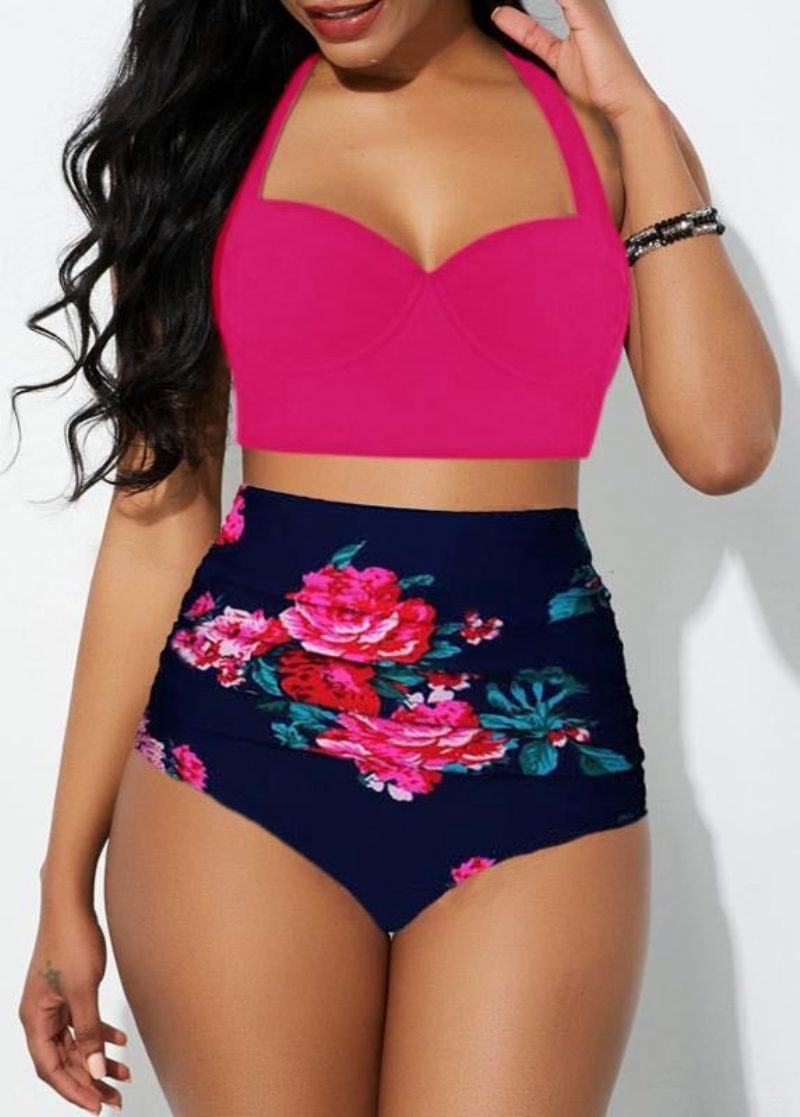 Nowy Kostium Kąpielowy Damski Z Seksownym Nadrukiem Plus Size Bikini Z Rozcięciem