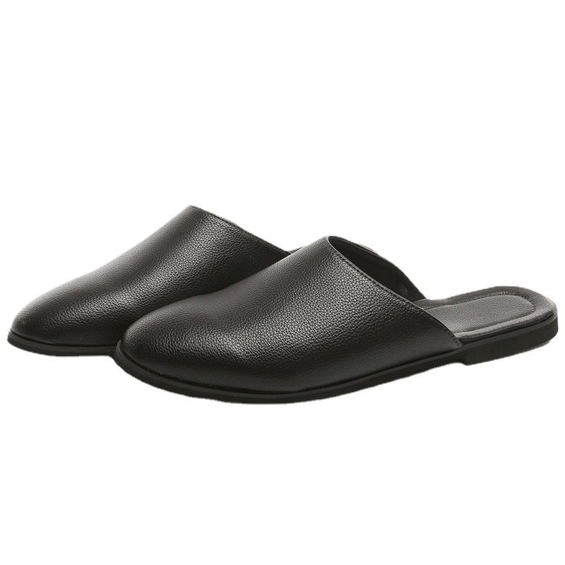 Klapki Męskie Letnie Modne Drag Slip-on Casual Head Skórzane Sandały Kapcie