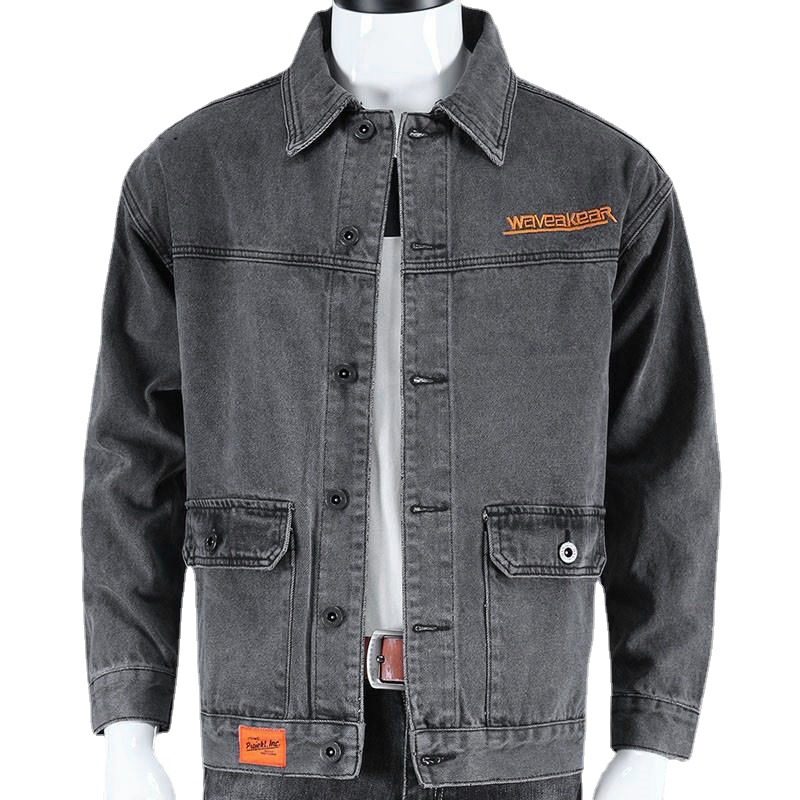 Denim Jacket Men Trend Casual Lapel Workwear