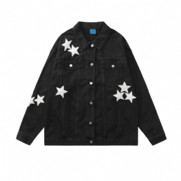 Męska Kurtka Dżinsowa 2024 Star Patch Trim Jacket