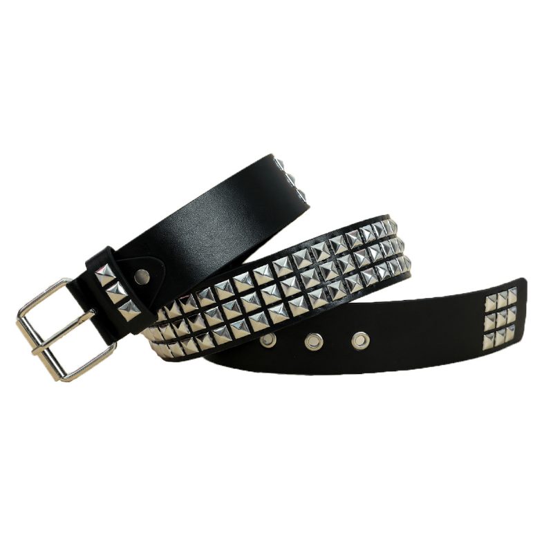 Pasek Damski Fashion Punk Nit Inkrustowany Szeroki Pas Z Air Eyelet Jeans Belt