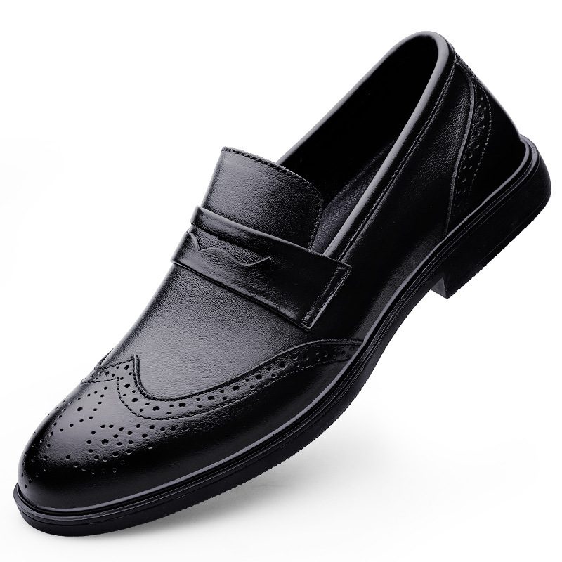 2024 Four Seasons Męskie Formalne Buty Wyjściowe Skórzane Rzeźbione Brogue Dress Shoes Mokasyny