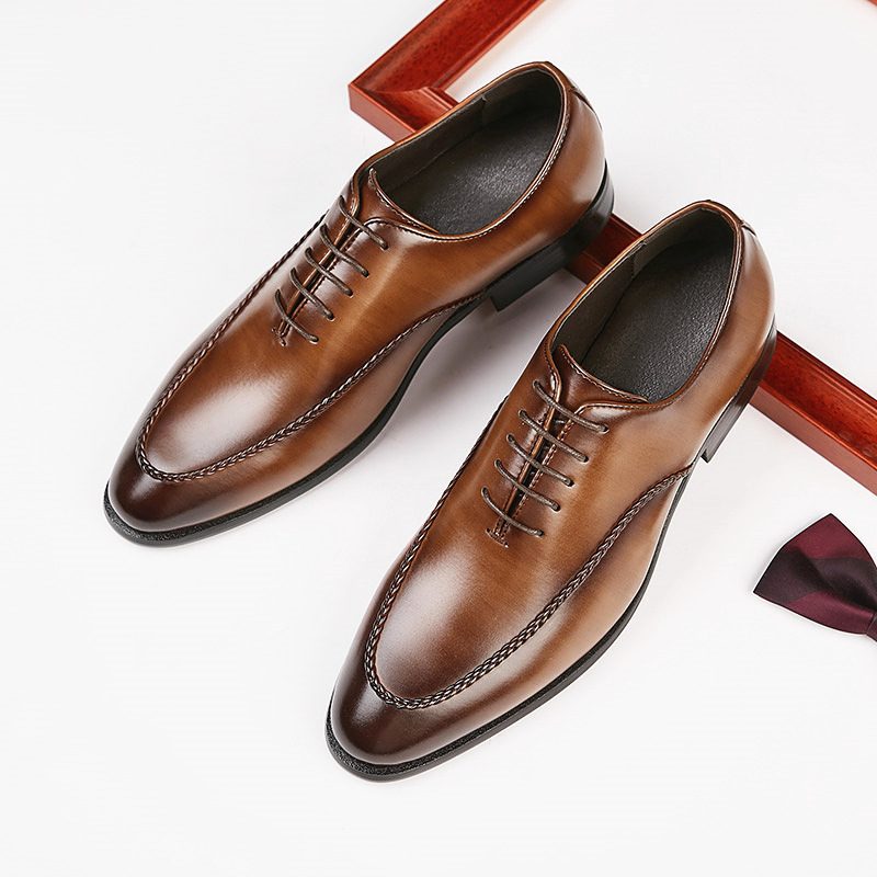 2024 Sukienka Biznesowa Buty Męskie Retro Młodzieżowe Gentleman Oxford Derby Shoes