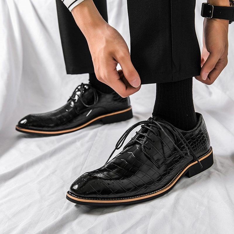 Business Casual Dress Shoes Męskie Plus Size Formalne Kamienne Buty Oxford W Jednolitym Kolorze