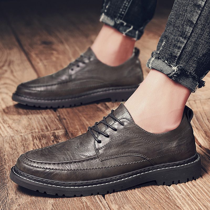 Business Casual Formalne Buty Wyjściowe Męskie Podwyższające Młodzieżowe Brogue Okrągłe Toe