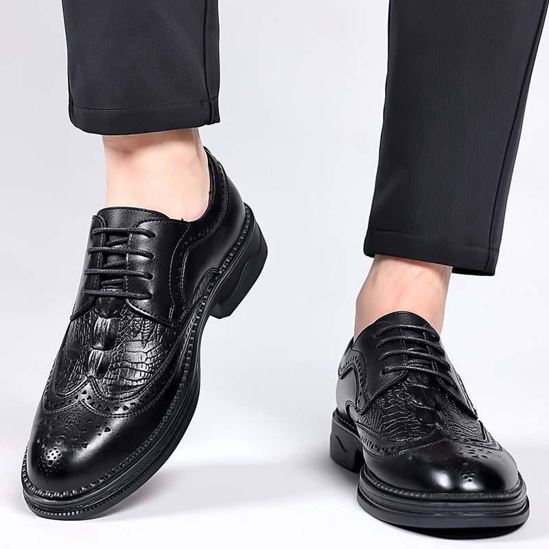 Buty Wyjściowe Męskie Typu Brogue Trend W Stylu Casual Formalna Sukienka Biznesowa Rzeźbiony Garnitur Młodzieżowy Ślubne Wzór Krokodyla