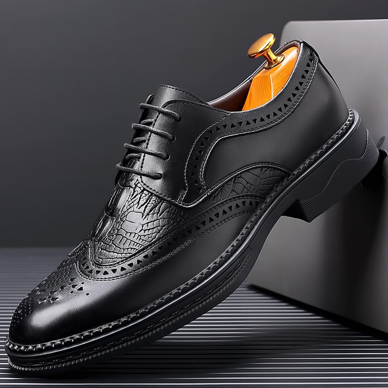 Buty Wyjściowe Męskie Typu Brogue Trend W Stylu Casual Formalna Sukienka Biznesowa Rzeźbiony Garnitur Młodzieżowy Ślubne Wzór Krokodyla