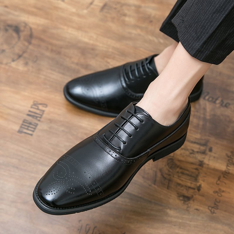 Duży Rozmiar 48 Brogue Buty Rzeźbione Męskie Spiczaste Stylista Włosów Moda Casual Dress Shoes