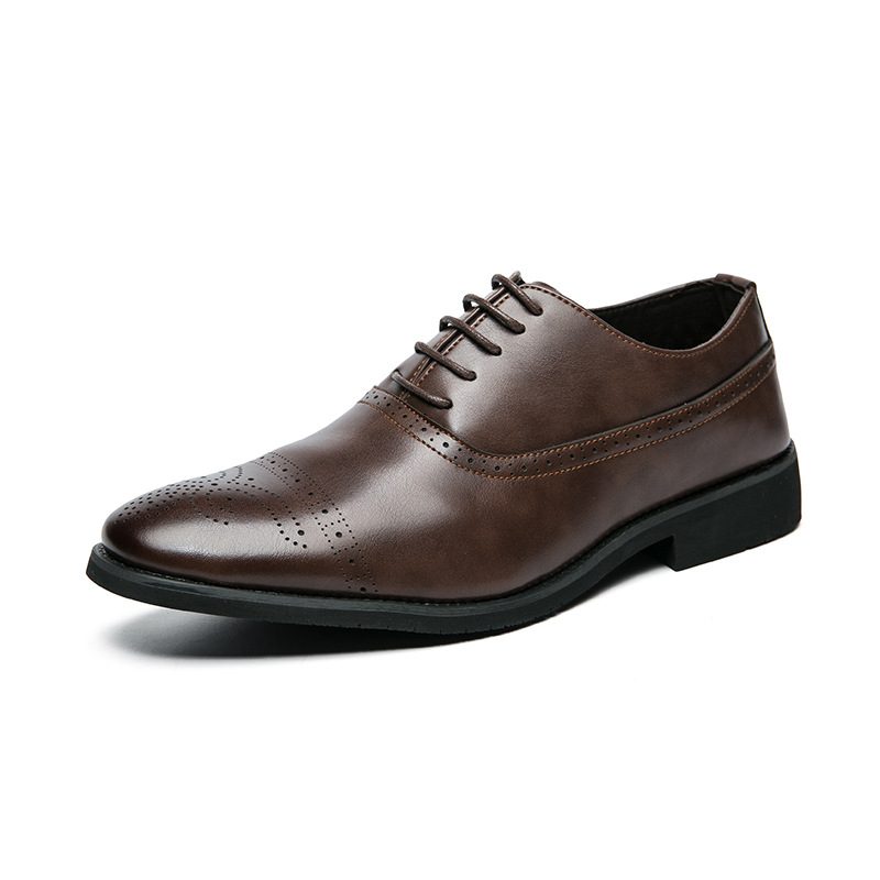 Duży Rozmiar 48 Brogue Buty Rzeźbione Męskie Spiczaste Stylista Włosów Moda Casual Dress Shoes