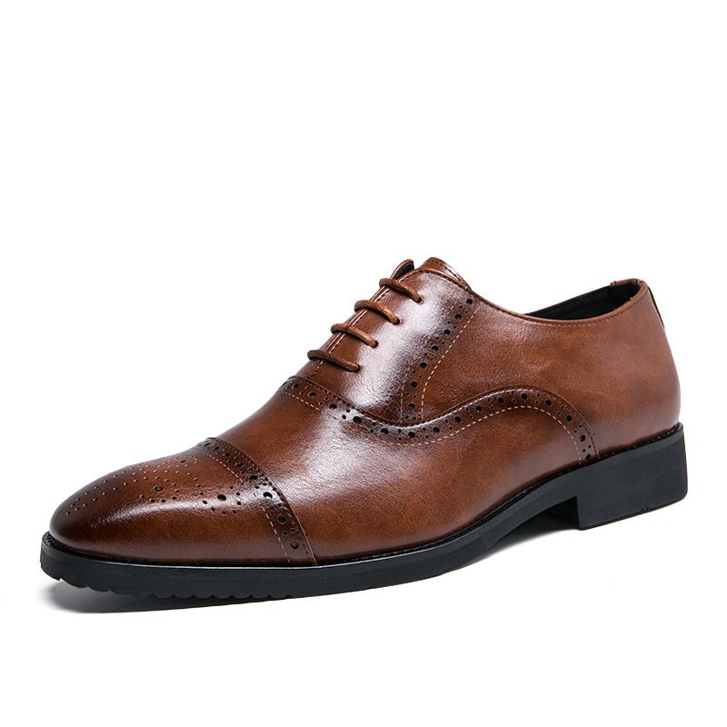 Duży Rozmiar 48 Brogue Buty Rzeźbione Męskie Spiczaste Stylista Włosów Moda Casual Dress Shoes