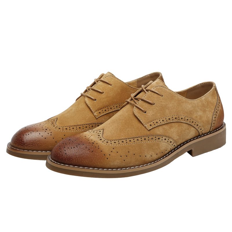 Łańcuch Nowe Rzeźbione Buty Sukienka Modne Brogue Business Casual Retro Męskie