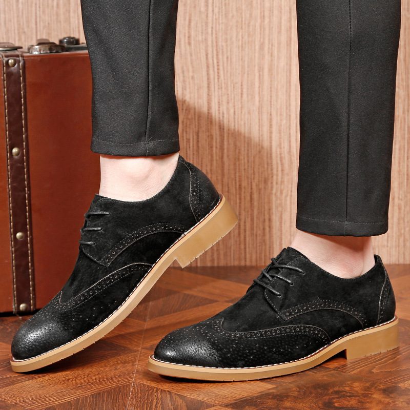 Łańcuch Nowe Rzeźbione Buty Sukienka Modne Brogue Business Casual Retro Męskie