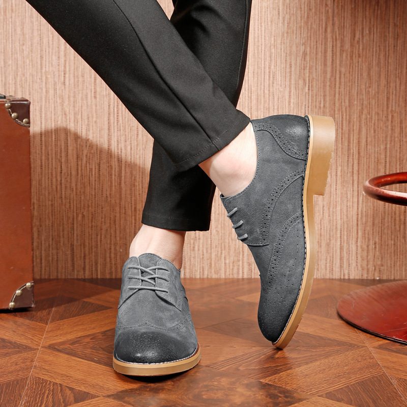 Łańcuch Nowe Rzeźbione Buty Sukienka Modne Brogue Business Casual Retro Męskie