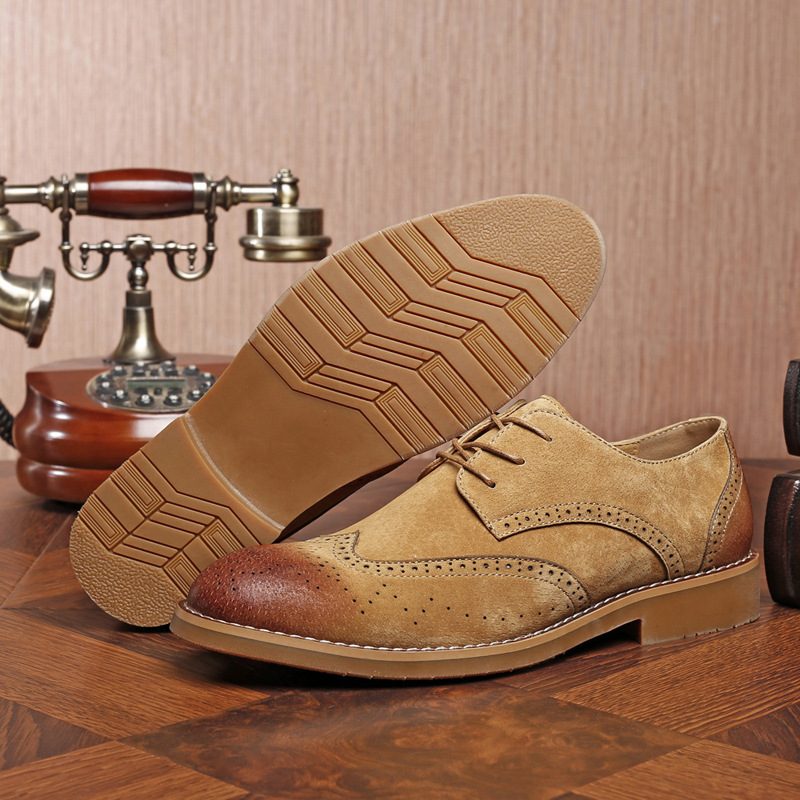 Łańcuch Nowe Rzeźbione Buty Sukienka Modne Brogue Business Casual Retro Męskie