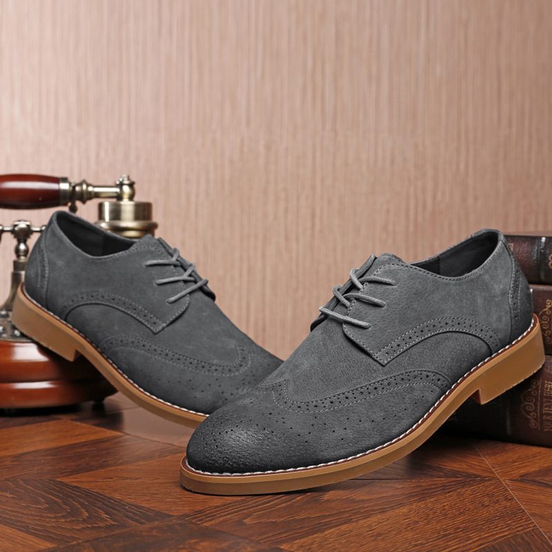 Łańcuch Nowe Rzeźbione Buty Sukienka Modne Brogue Business Casual Retro Męskie