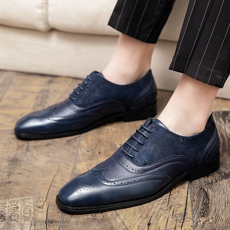 Męska Sukienka Wizytowa W Dużych Rozmiarach Pointy Toe Buty Retro Kariera Biznesowa Oxford Moda Łączenie Mężczyźni