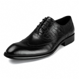 Skórzane Męskie Buty Typu Oxford Brogue Rzeźbione Sukienka Biznesowa Wyjściowe Profesjonalne