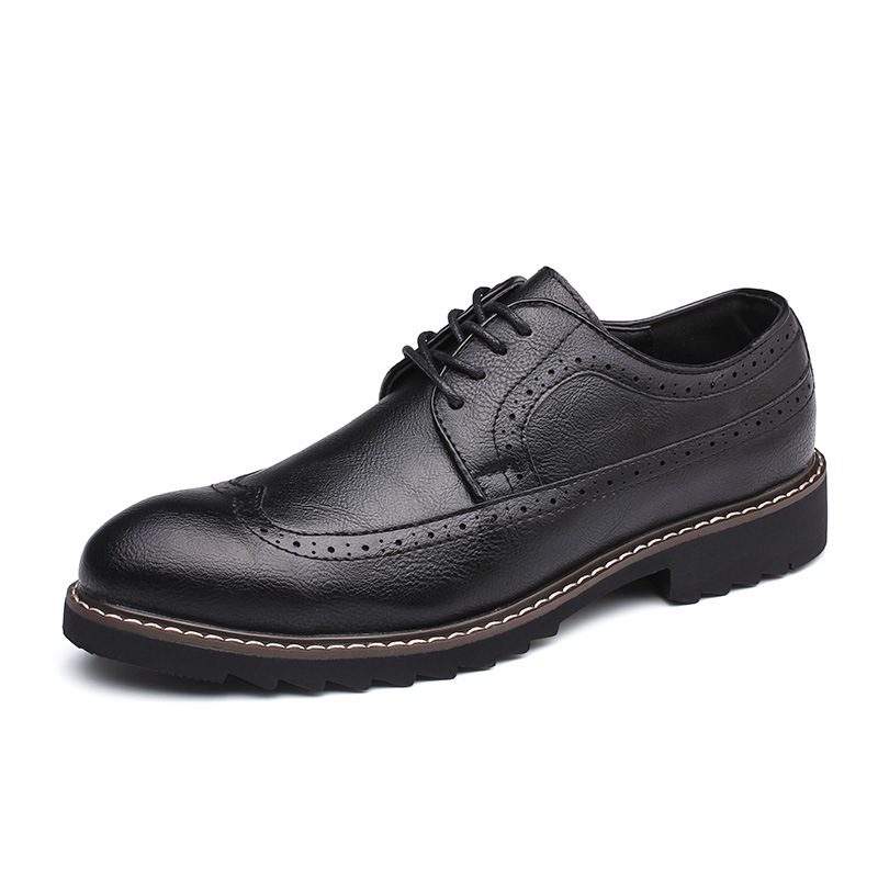 Szpiczasty Nosek Formalne Buty Męskie 2024 Nowe Brogue Trendy Casual Biznes Młodzieżowy Duży Rozmiar 46