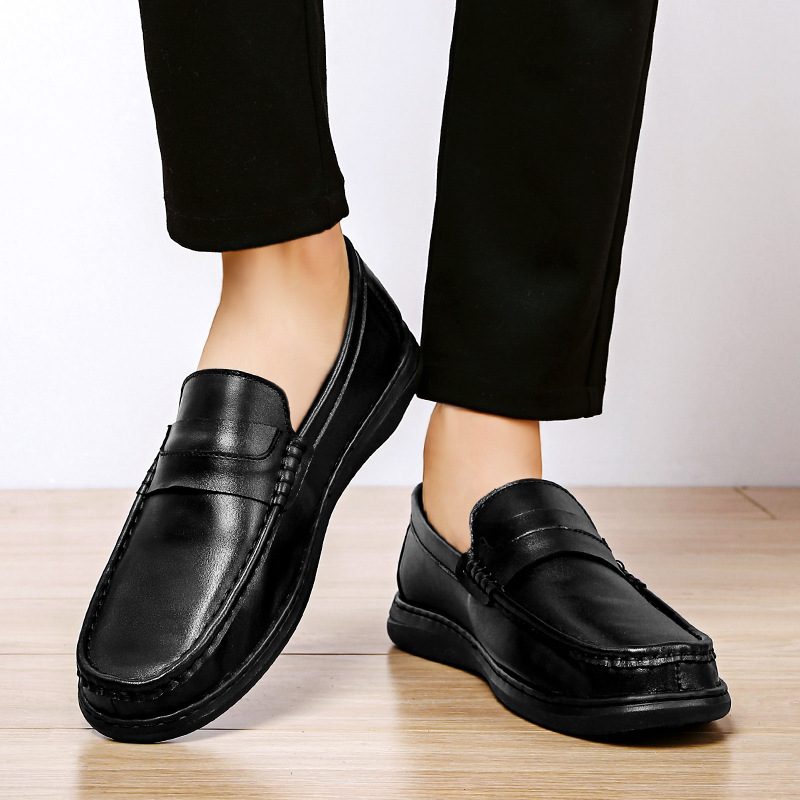 Jesienne I Zimowe Nowe Buty Doudou Męskie Skórzane Kierowcy Miękka Podeszwa Slip-on Business Casual Sukienka Duże Rozmiary